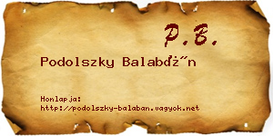 Podolszky Balabán névjegykártya